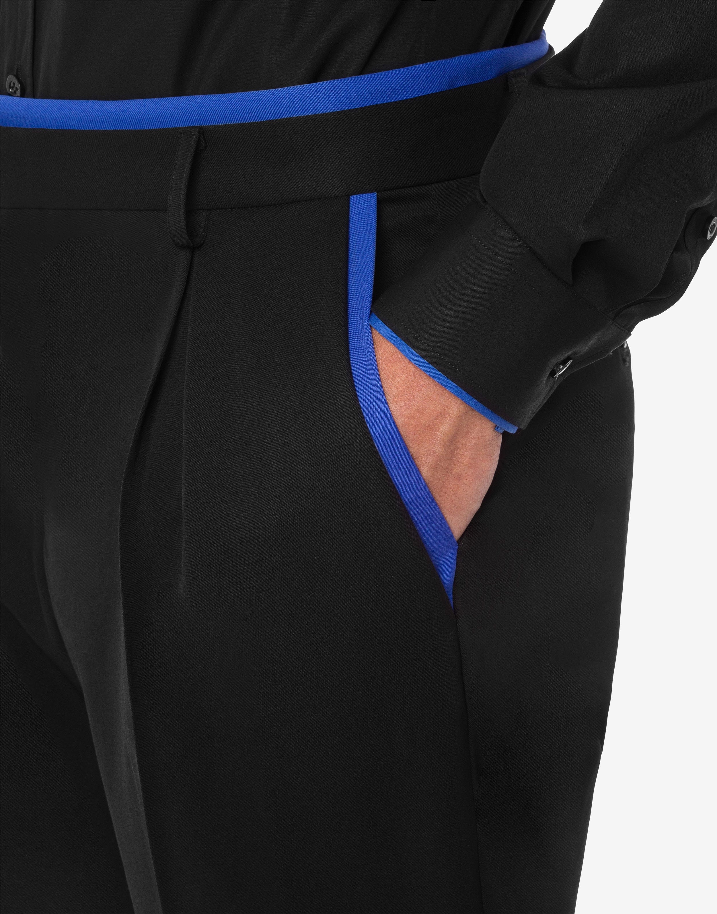CONTRASTING LAYERS GABARDINE TROUSERS - 4