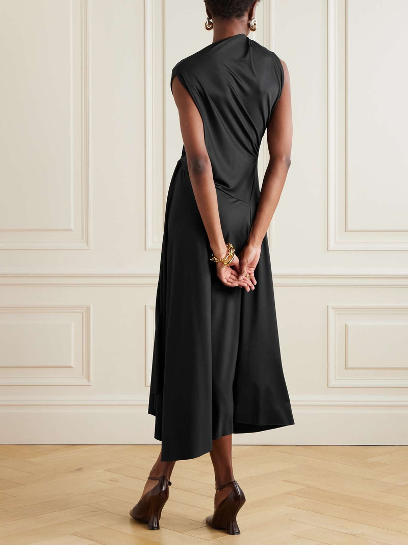 Asymmetric draped 크레페 미디 드레스 한국어 3