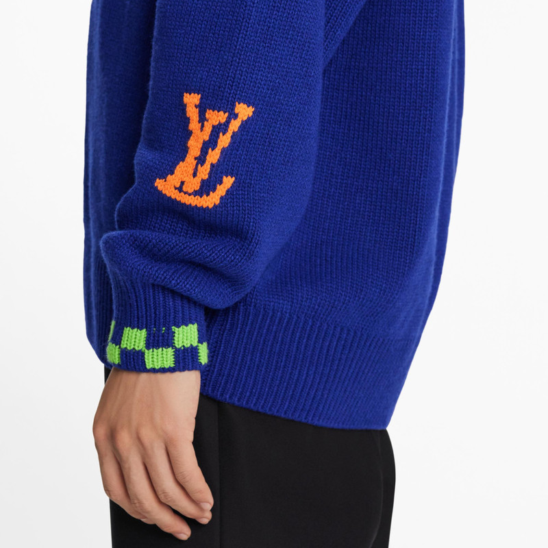 Damier Jacquard V-Neck 5