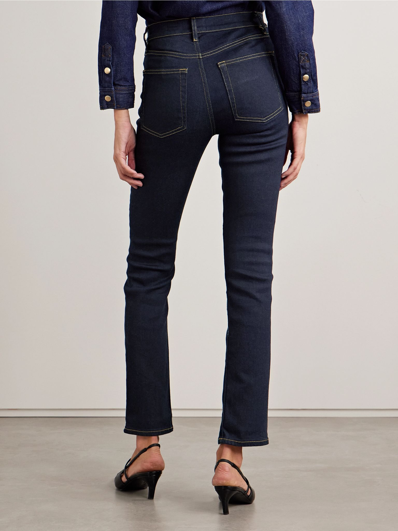 Le High high-rise slim-leg jeans Dark denim - 3