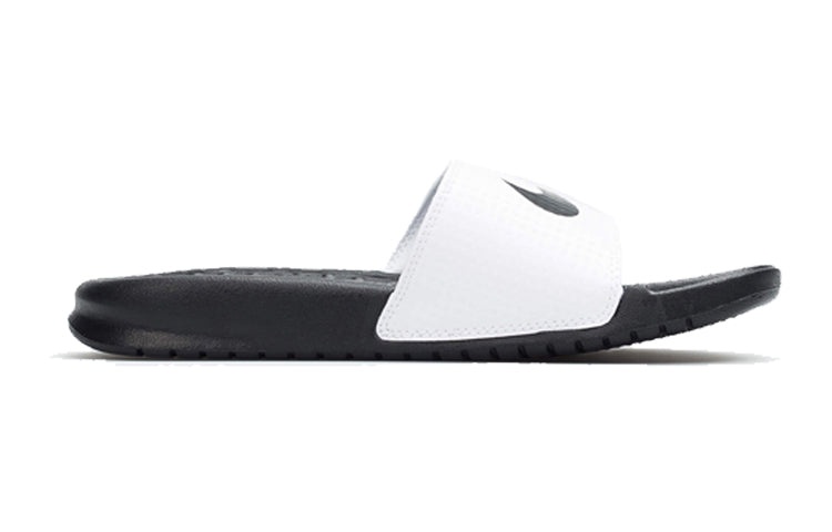 (WMNS) Nike KLAPKI Benassi Swoosh 'Black White' 312432-102 - 2