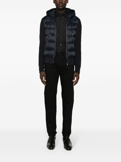 TOM FORD hooded knit-panelled puff jacket outlook