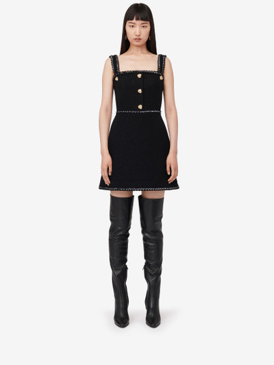 Alexander McQueen Women's Tweed Mini Dress in Black outlook