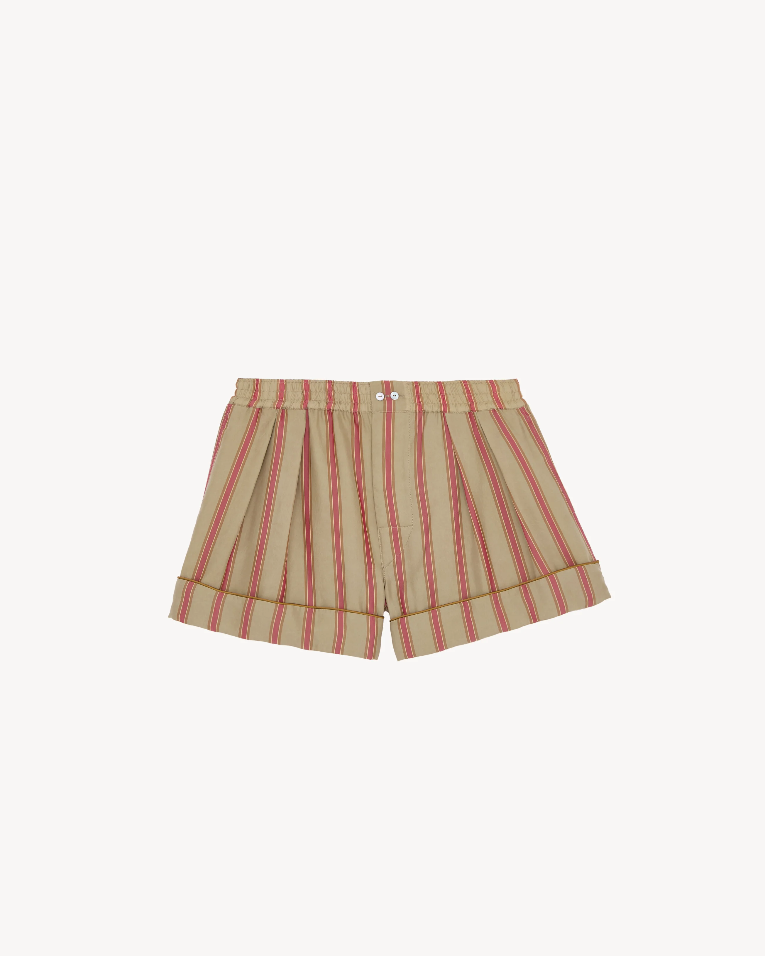 PAJAMA SHORTS IN STRIPED TWILL - 1