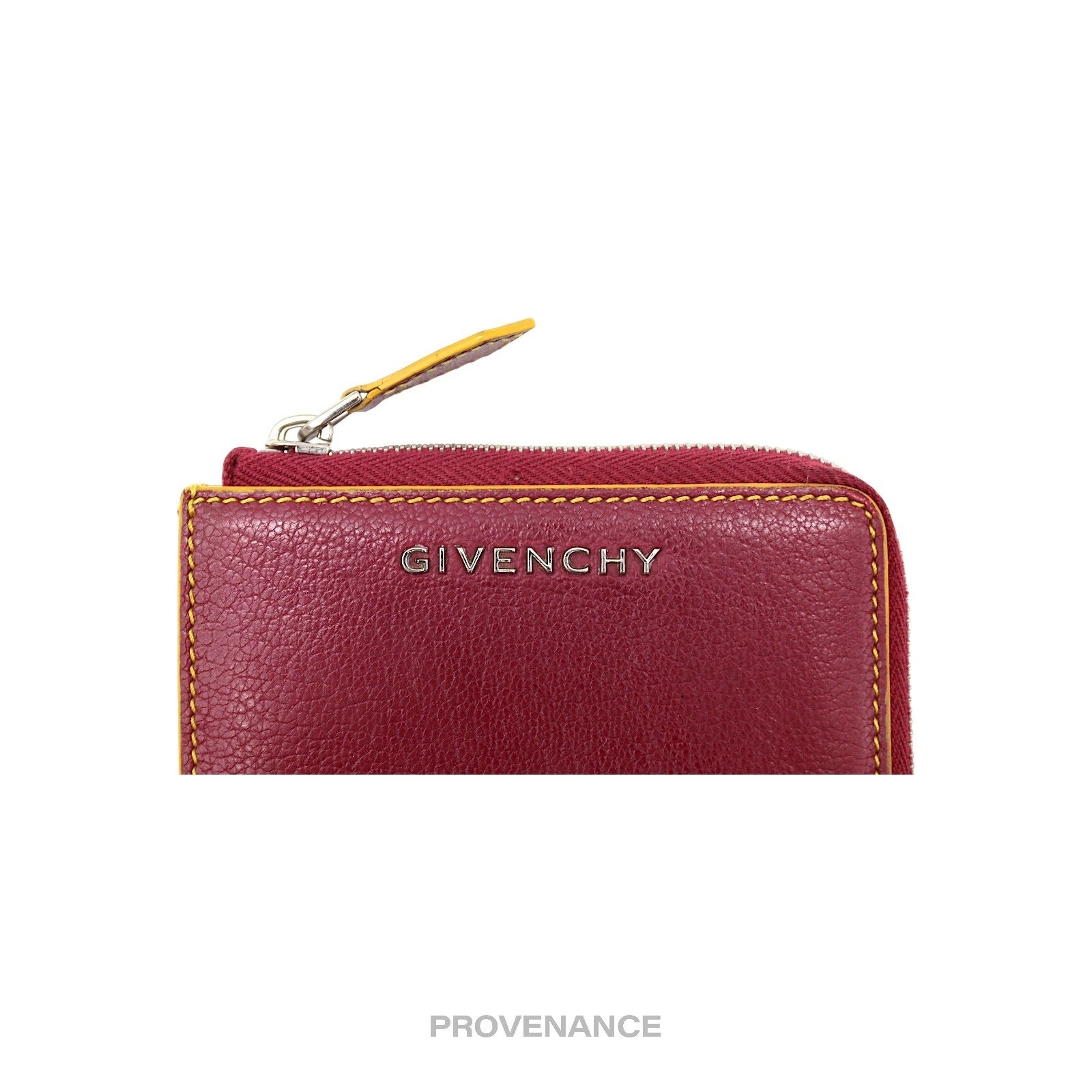 Givenchy Cles Zip Pouch Wallet - Red/Yellow Leather - 6