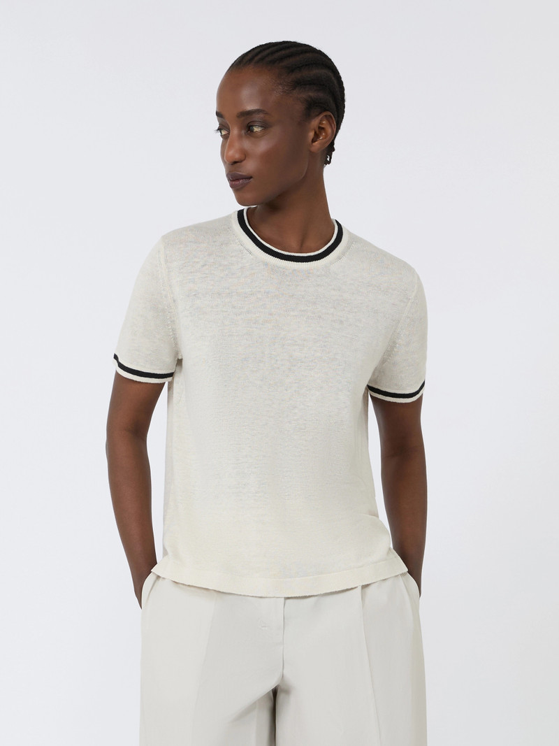 NORDICA Pure linen yarn sweater - WHITE 3