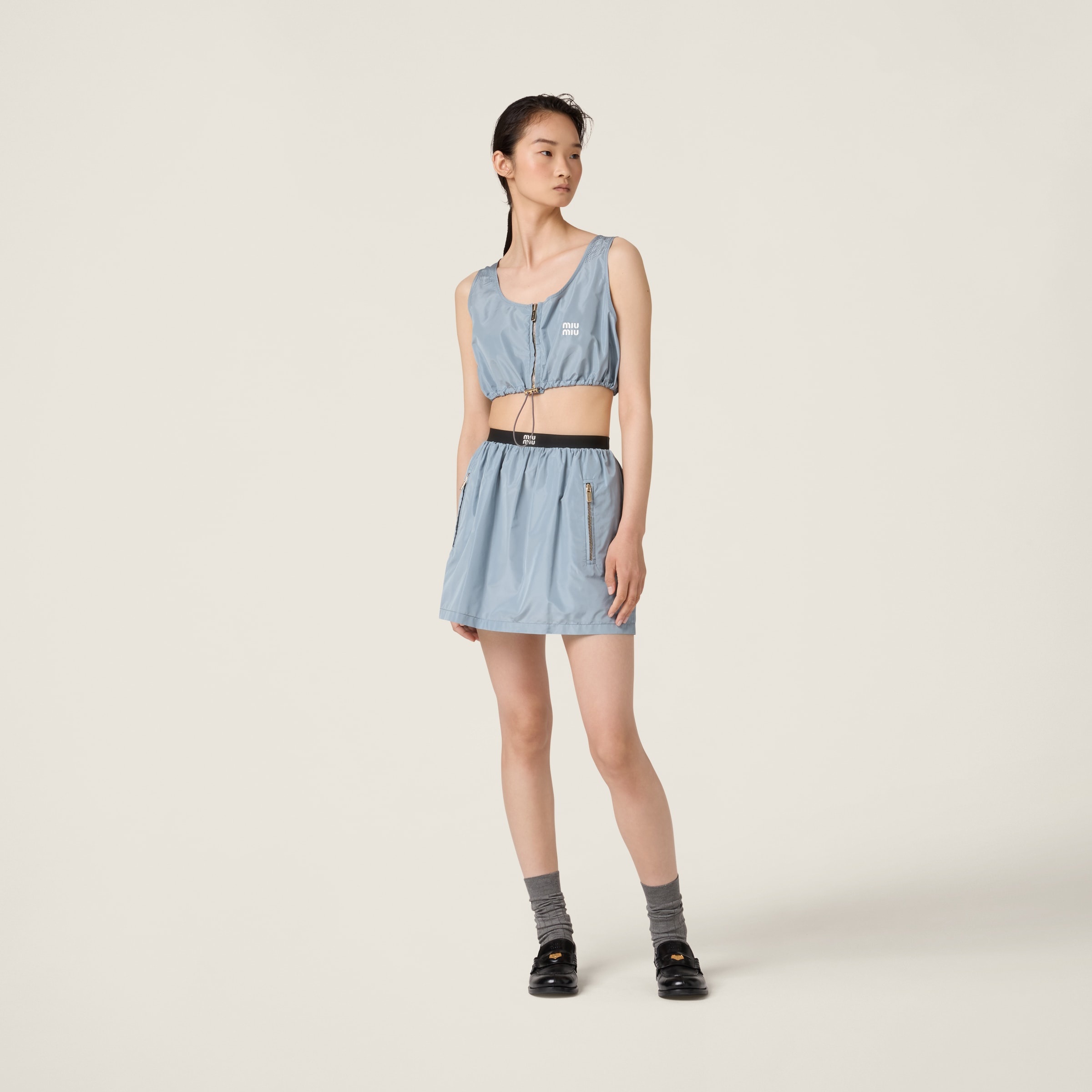 Technical silk miniskirt - 2