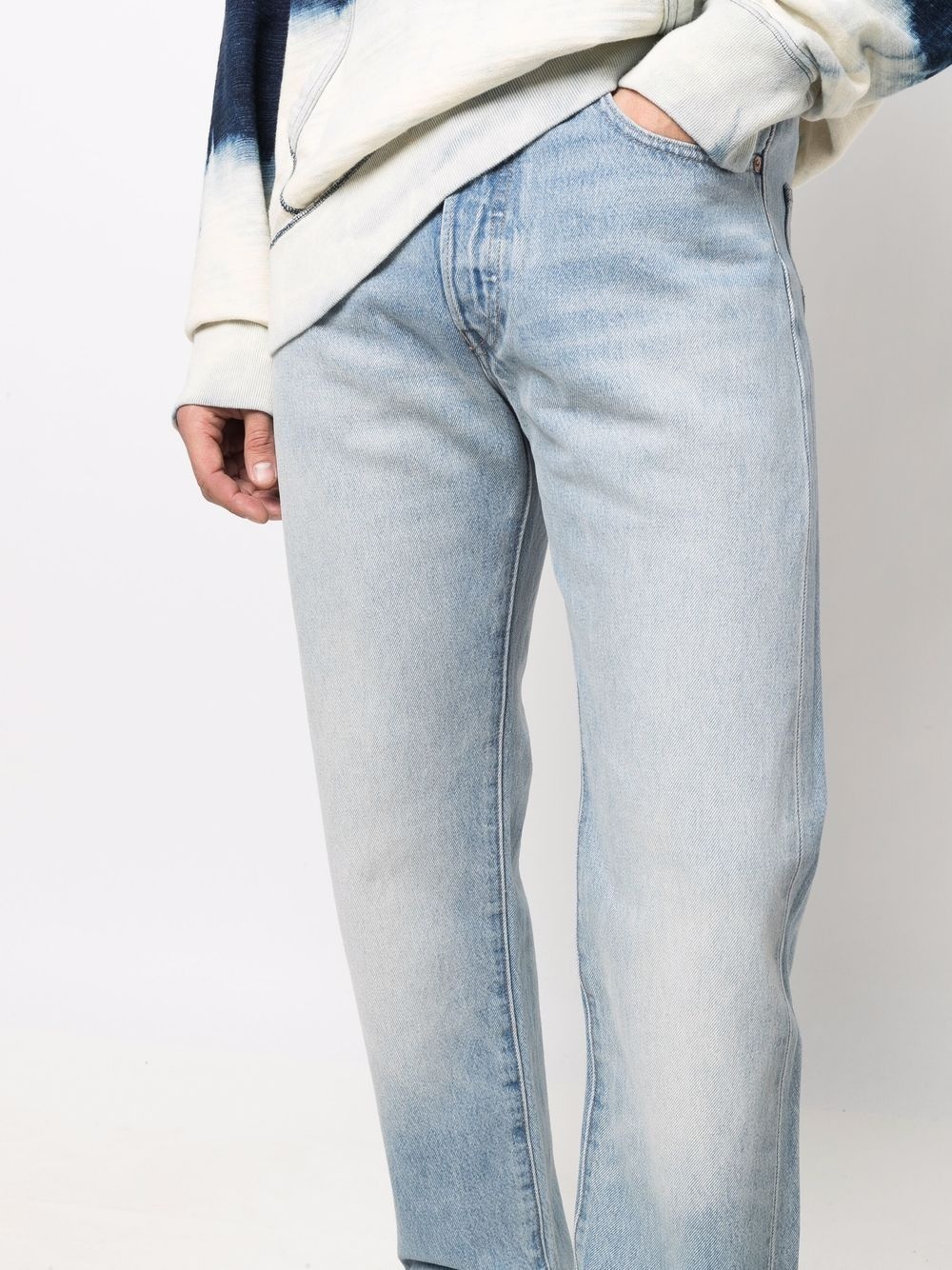 stonewashed straight-leg jeans - 5