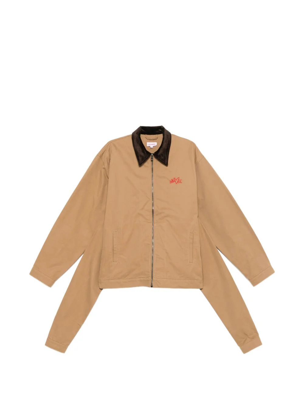 corduroy-collar jacket - 1