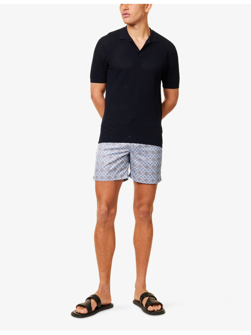 ORLEBAR BROWN Roddy Open Mesh-Stitch Woven Polo Shirt outlook