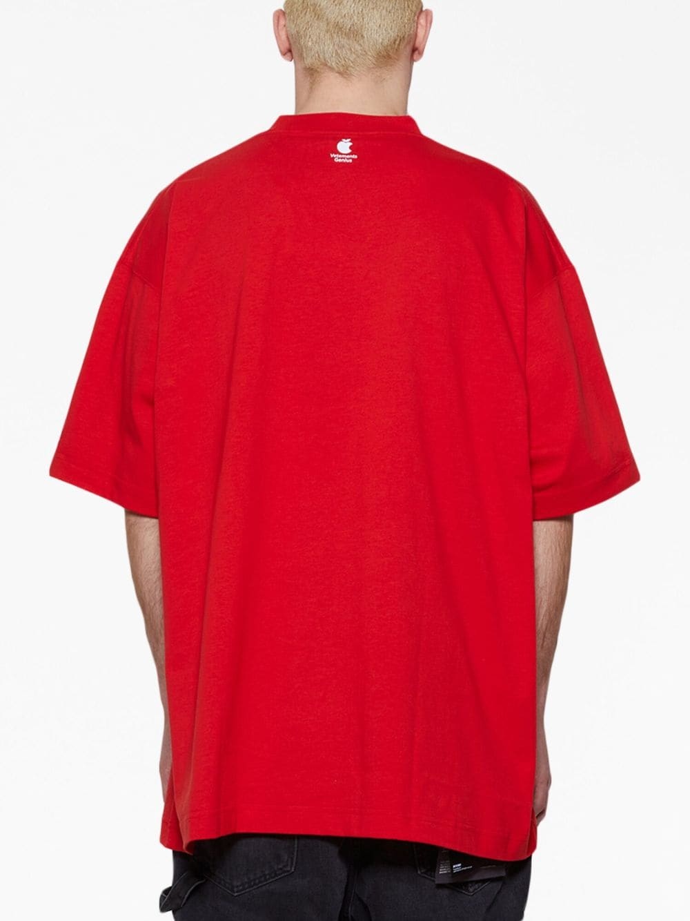 x Apple slogan-print cotton T-shirt - 5