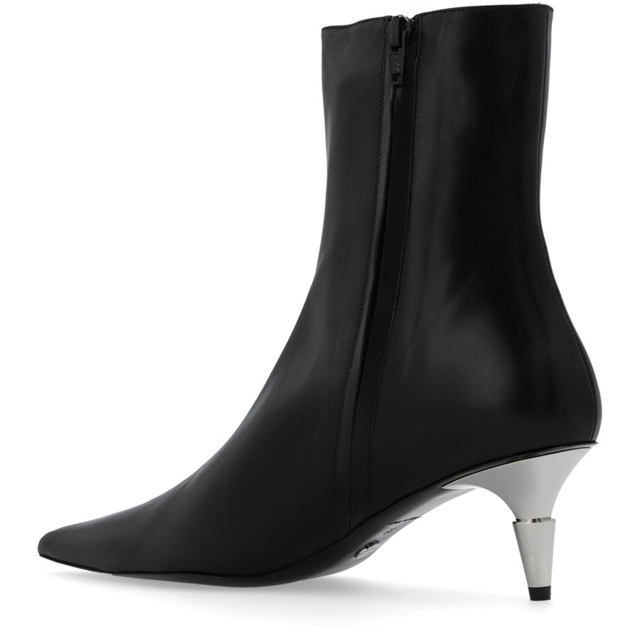 Spike heeled ankle boots in leather - 4