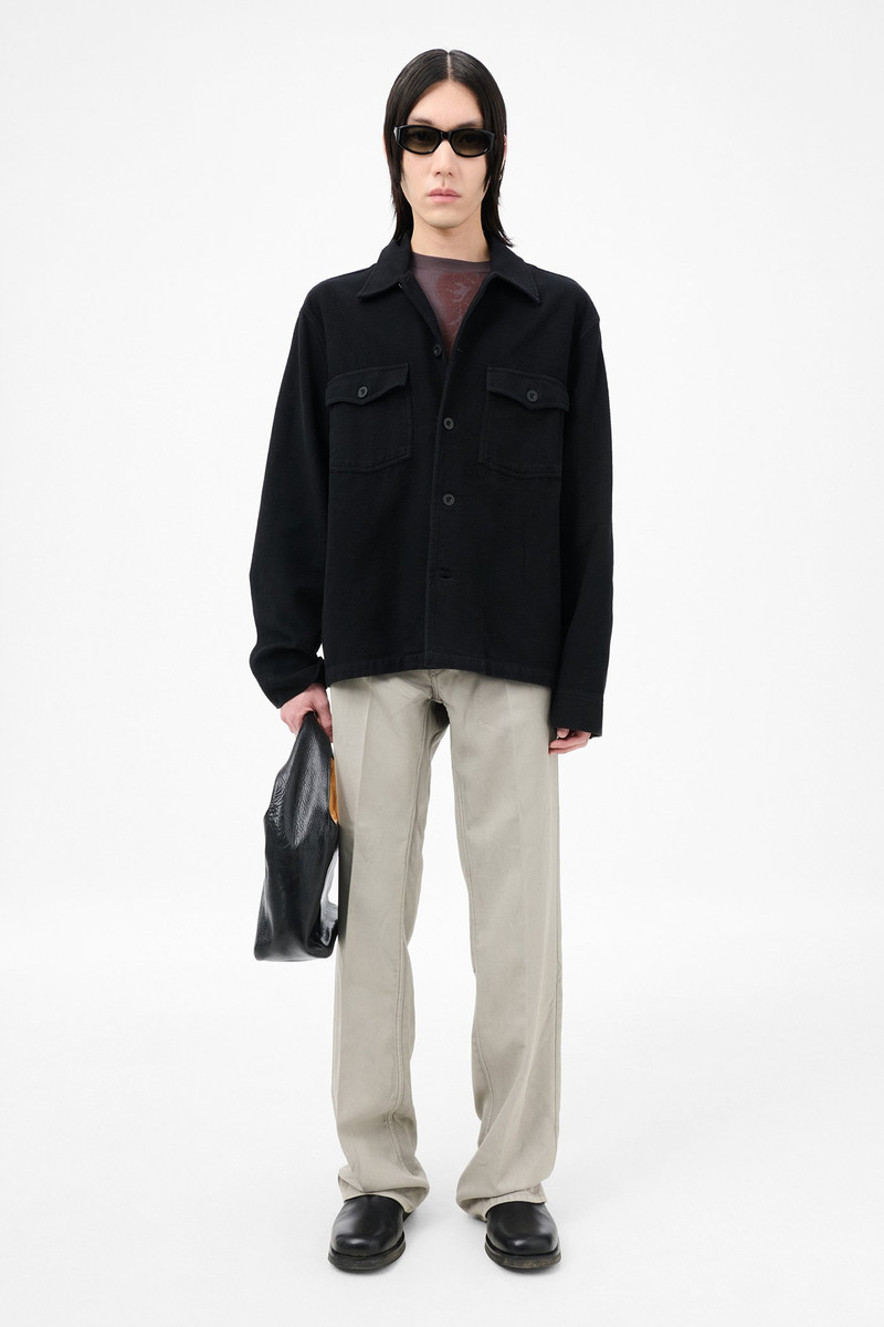 Our Legacy Evening Coach Jacket Black Brushed Cotton outlook