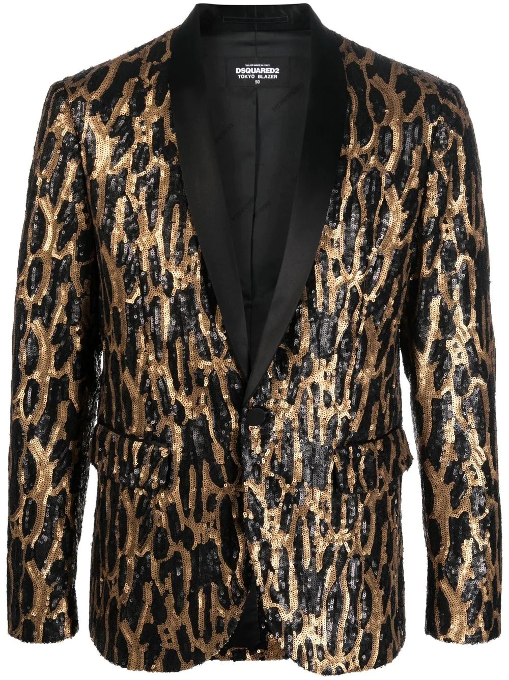 leopard-print single-breasted blazer - 1