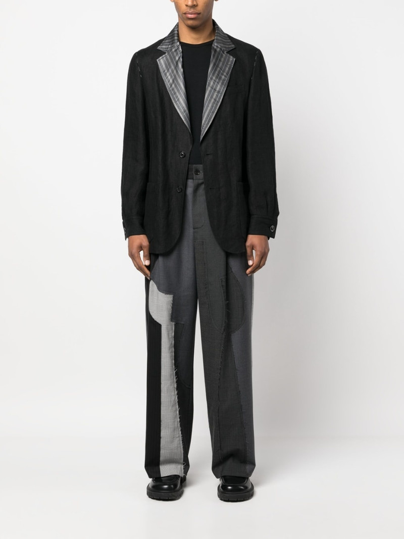 FENG CHEN WANG patchwork-design straight-leg trousers outlook