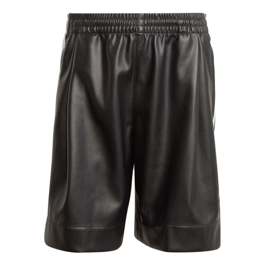 adidas Faux Leather Adicolor 3-Stripes Shorts Asia Sizing 'Black' IZ4043 - 1
