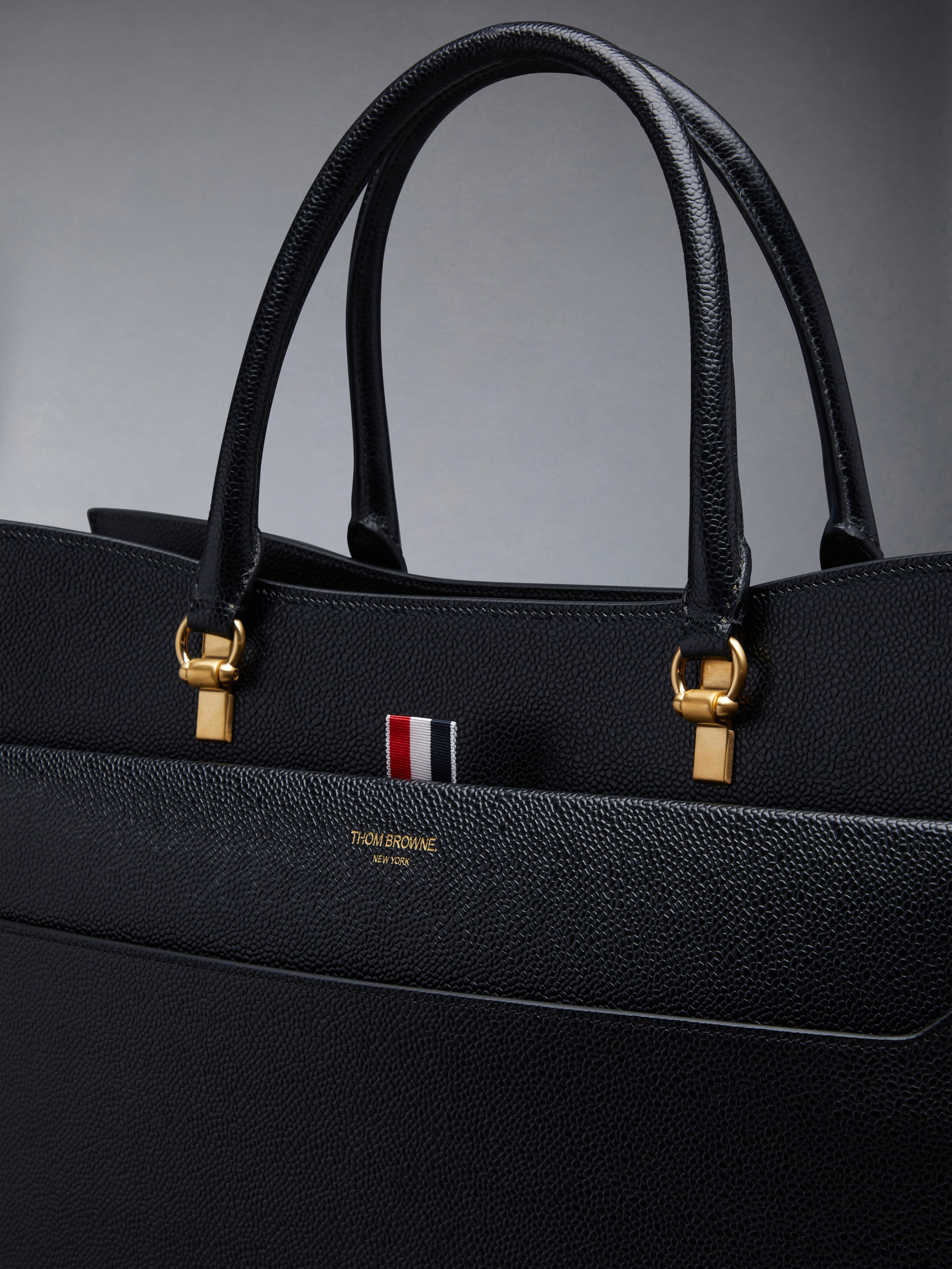 PEBBLE GRAIN LARGE DUET TOTE - 6