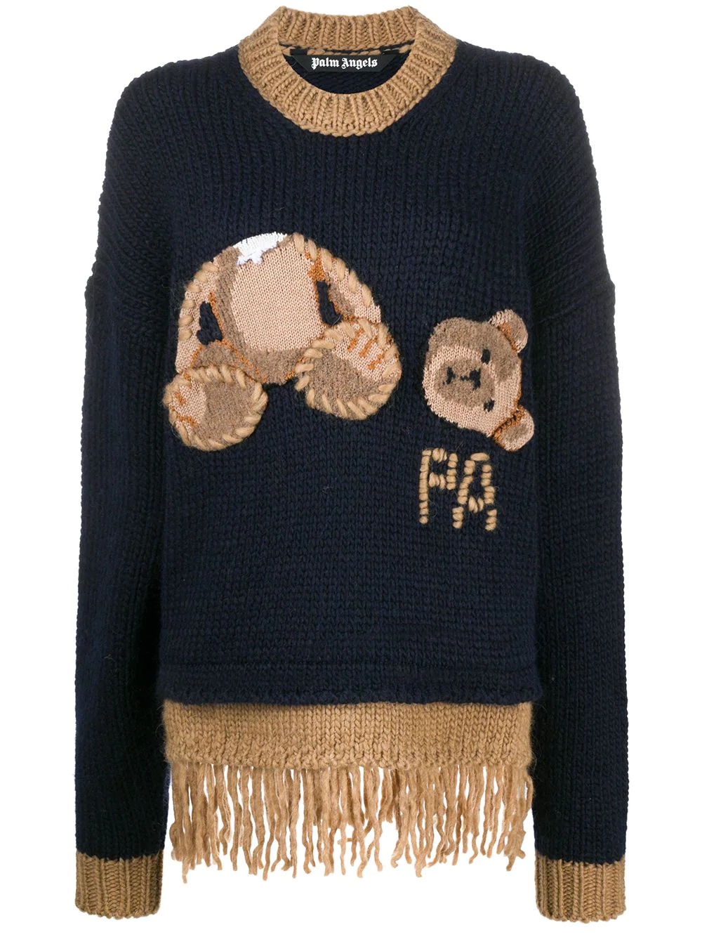 bear fringed jumper - 1