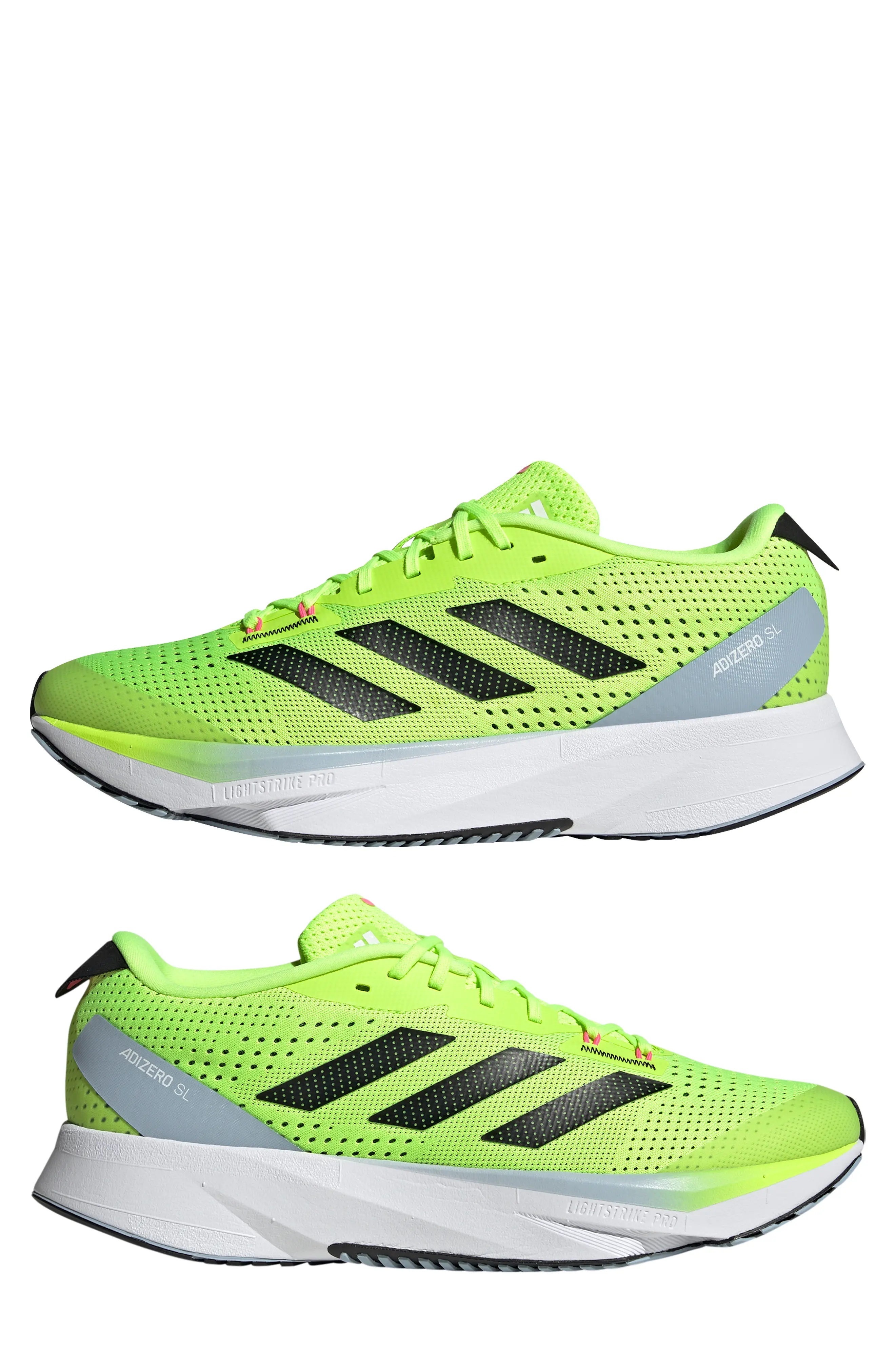 Adizero SL Running Shoe in Lucid Lemon/Black/Blue - 7