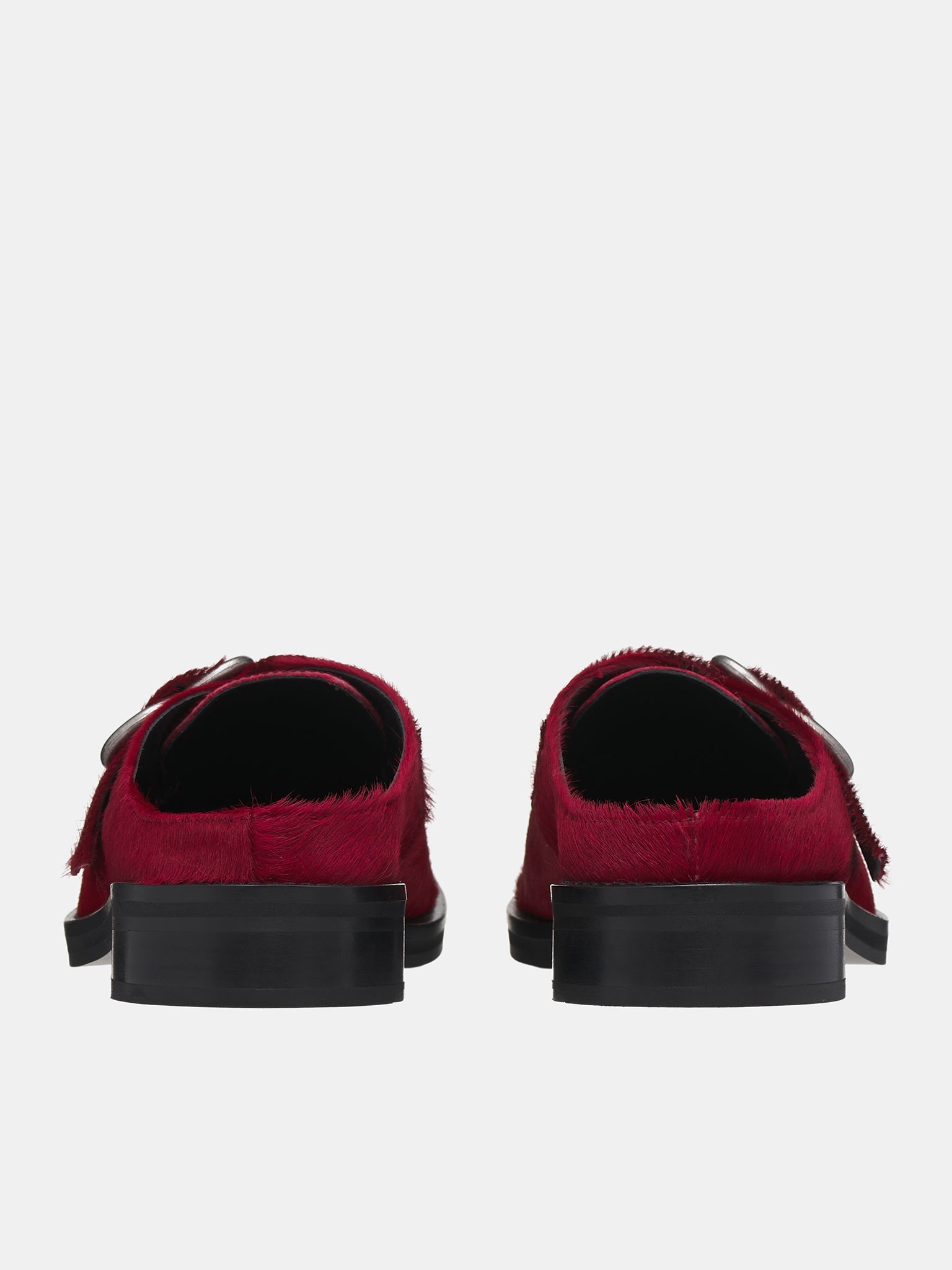 Square Toe Buckle Mules - 4