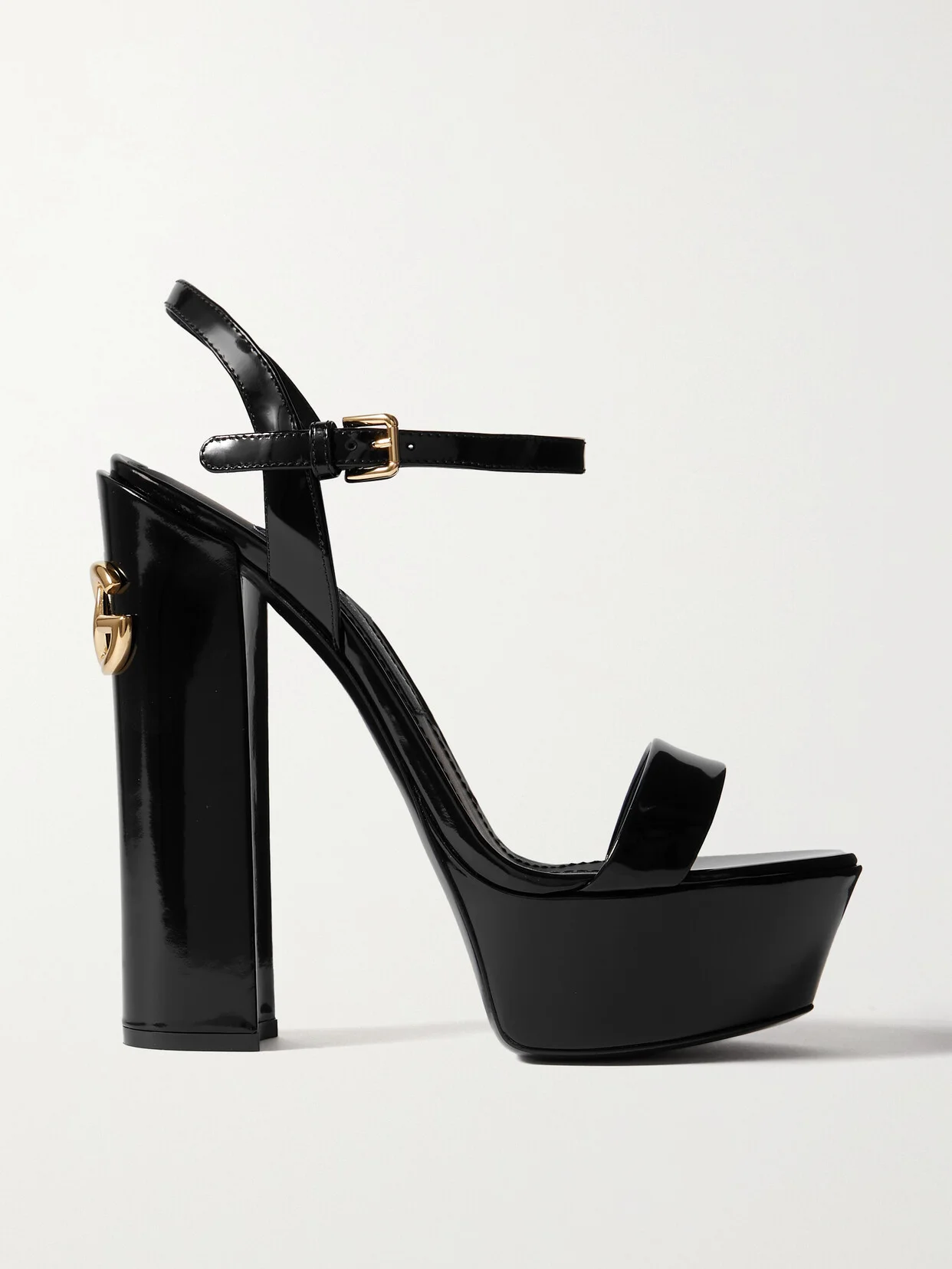 Keira Logo-embellished Patent-leather Platform Sandals - 1