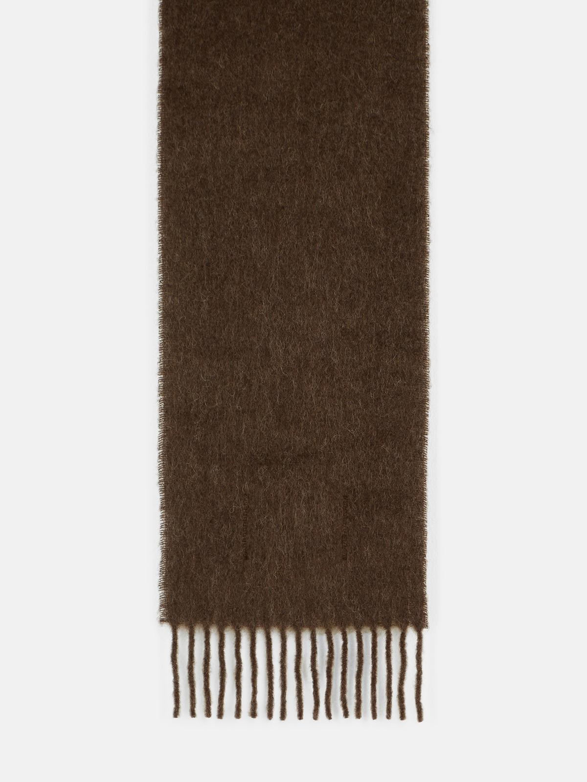 BROWN ALPACA BLEND SCARF - 2