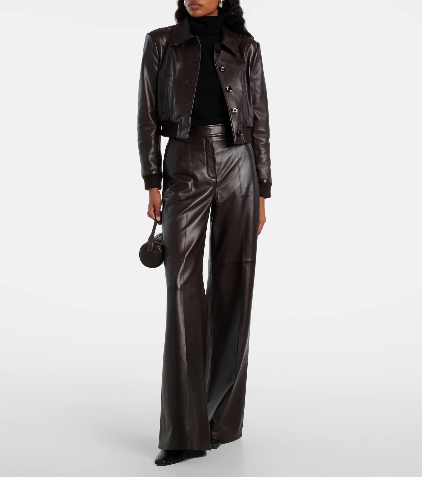 Sleek Statement cropped leather jacket - 2