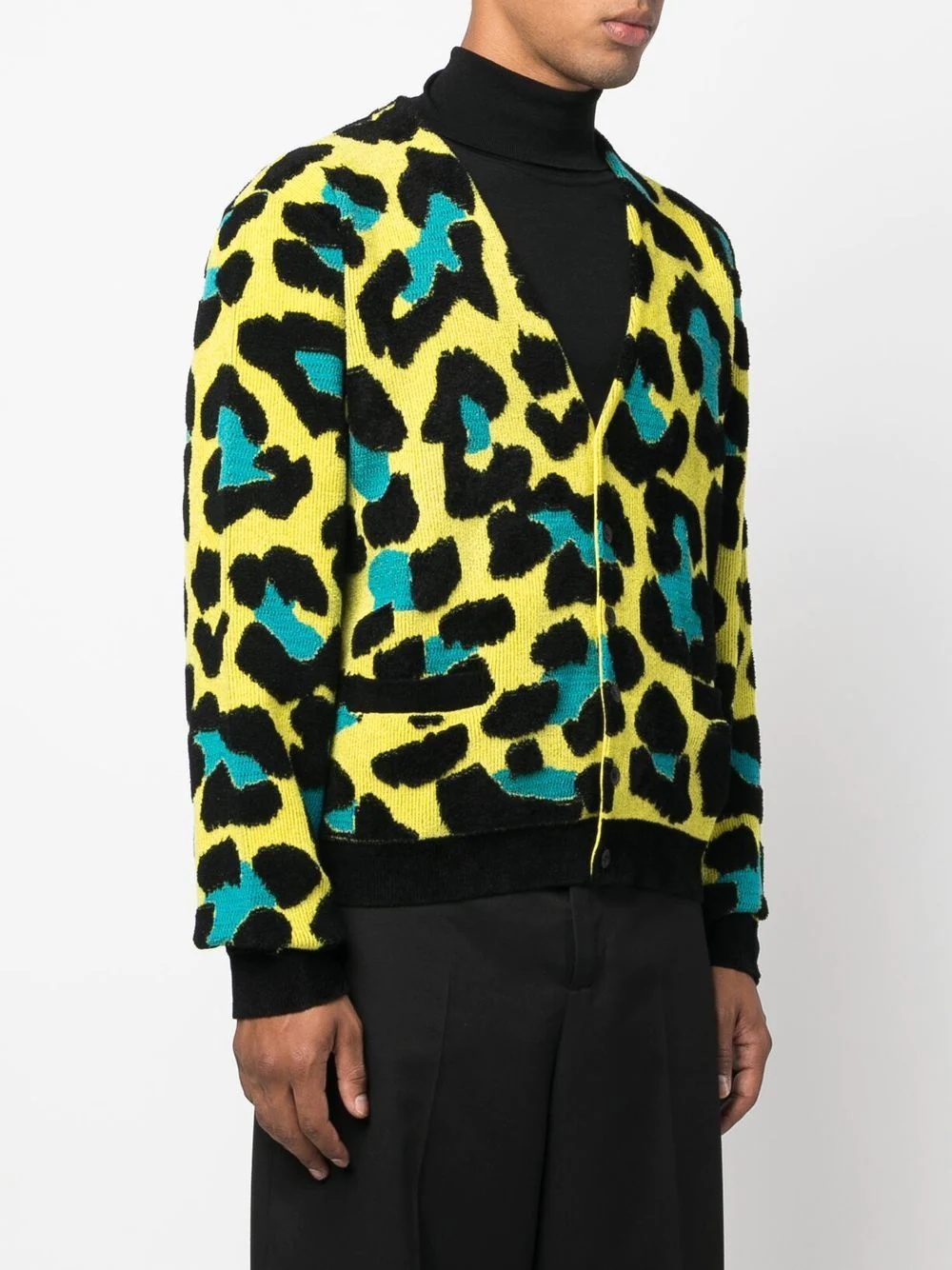 leopard-print V-neck cardigan - 3