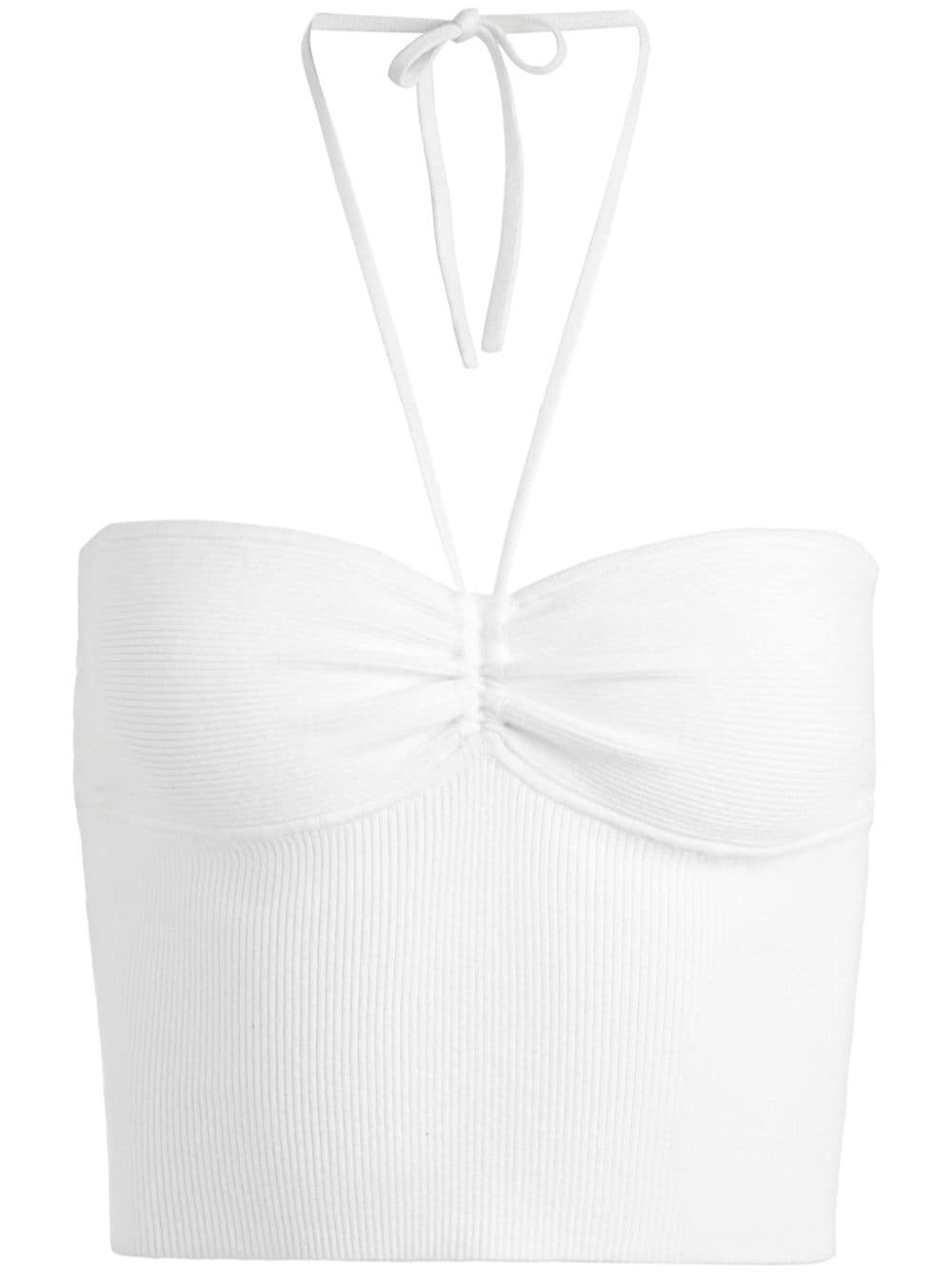 Linnie ribbed-knit halter top - 1