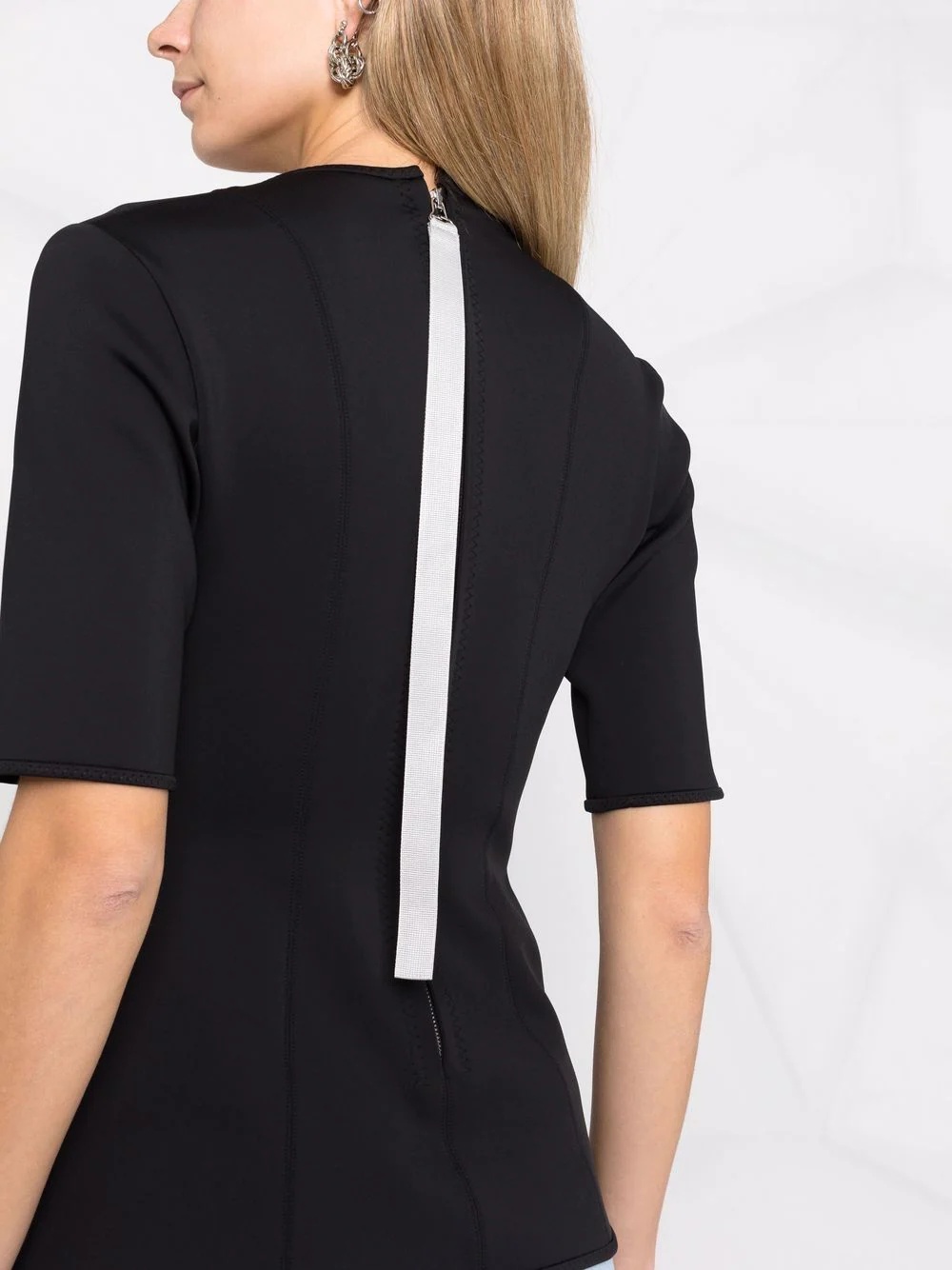 square-neck short-sleeve top - 3