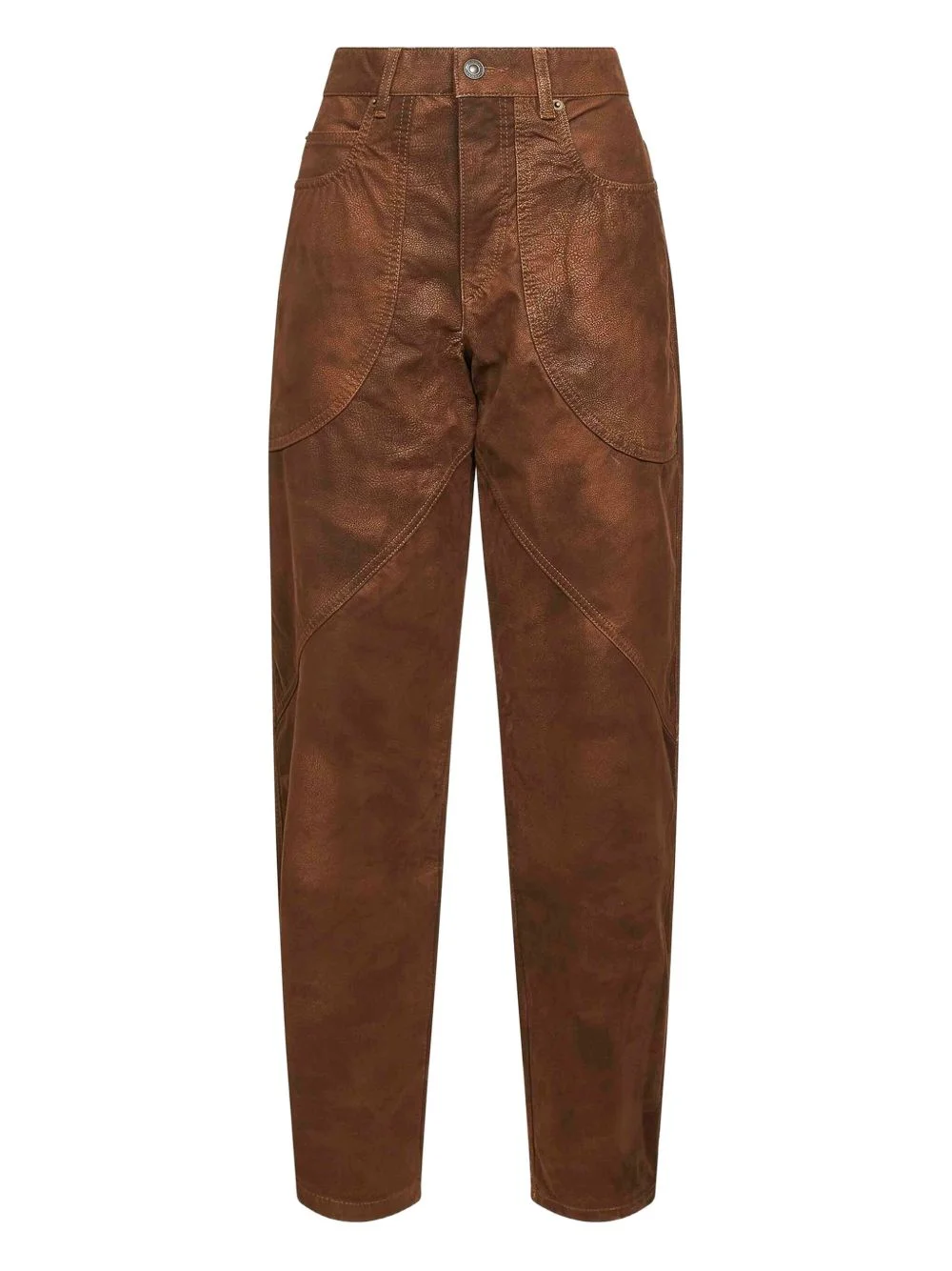 embossed five-pocket trousers - 1