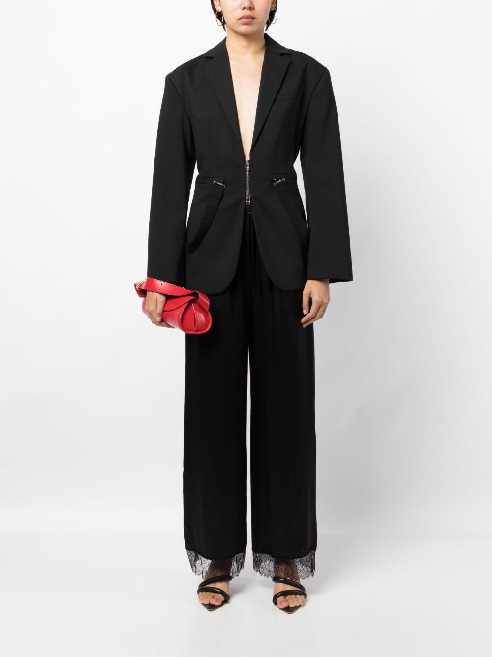 elasticated-waistband silk trousers - 2
