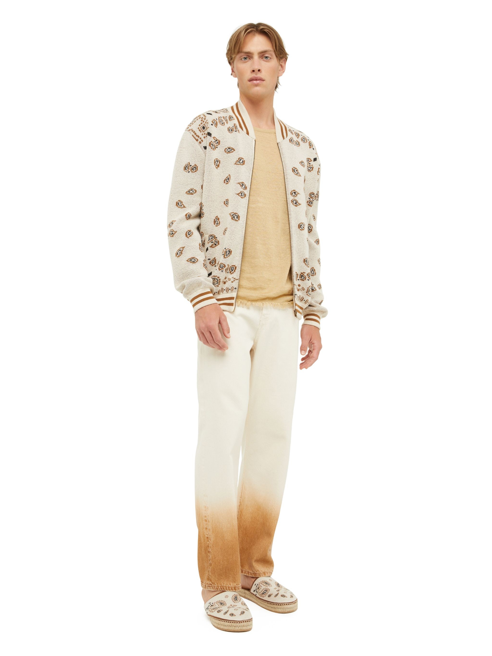 Bandana Piquet Jacquard Bomber Jacket - 2