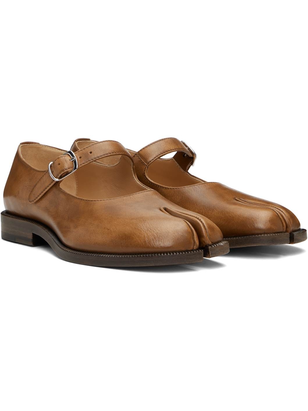 Tan Tabi Mary Jane Loafers - 4