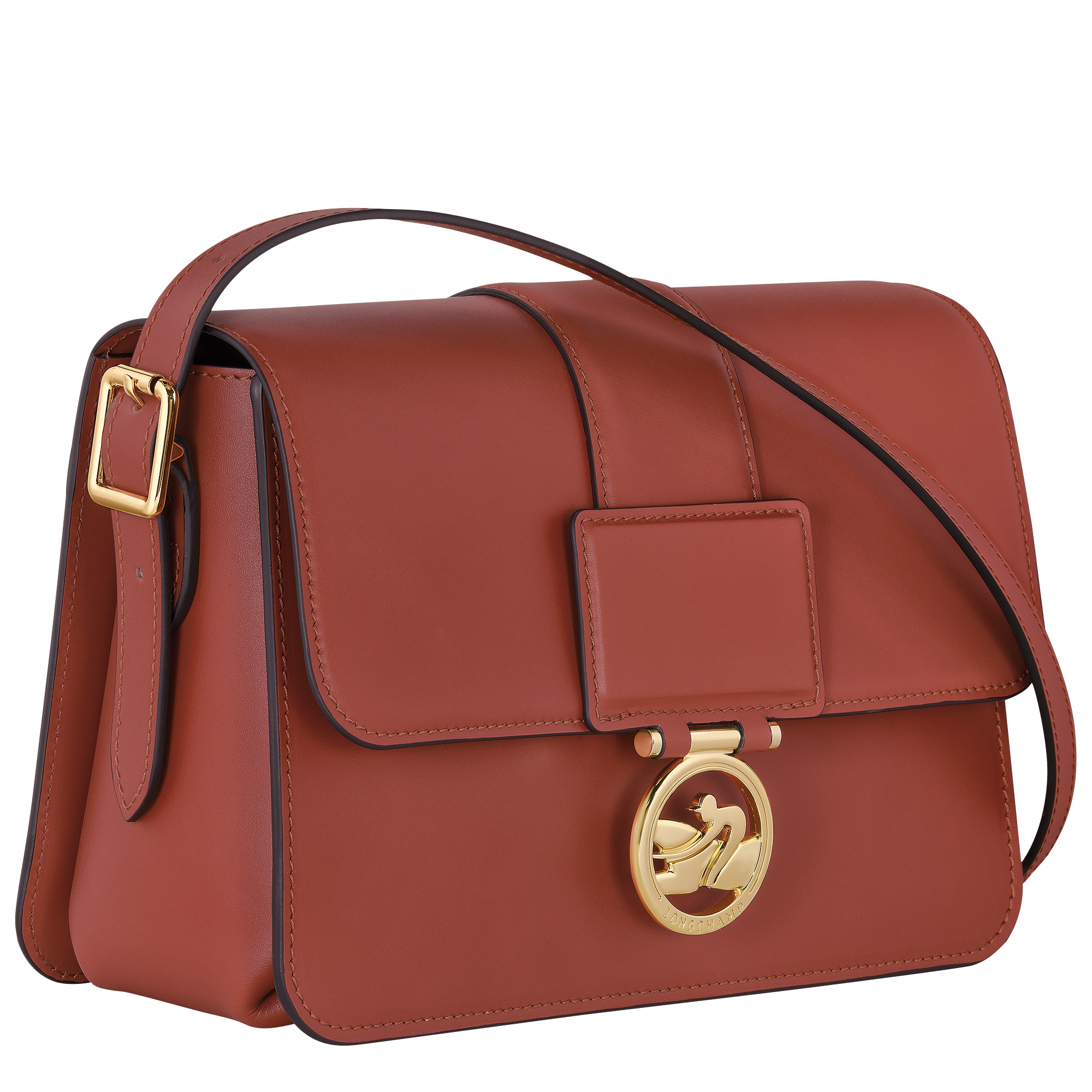 Box-Trot M Crossbody bag Mahogany - Leather - 3