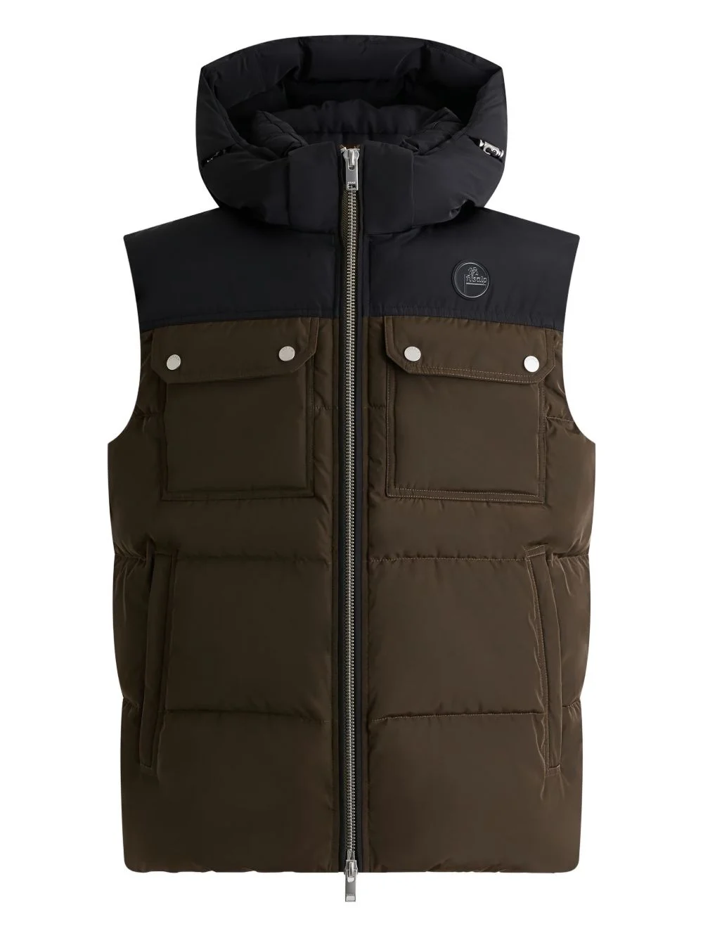 hooded quilted bomber vest - 1