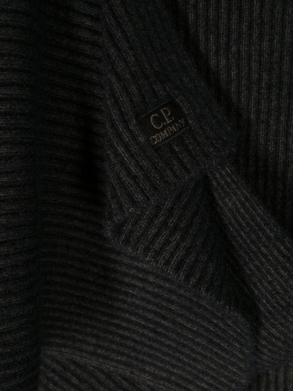 logo-tag ribbed scarf - 3