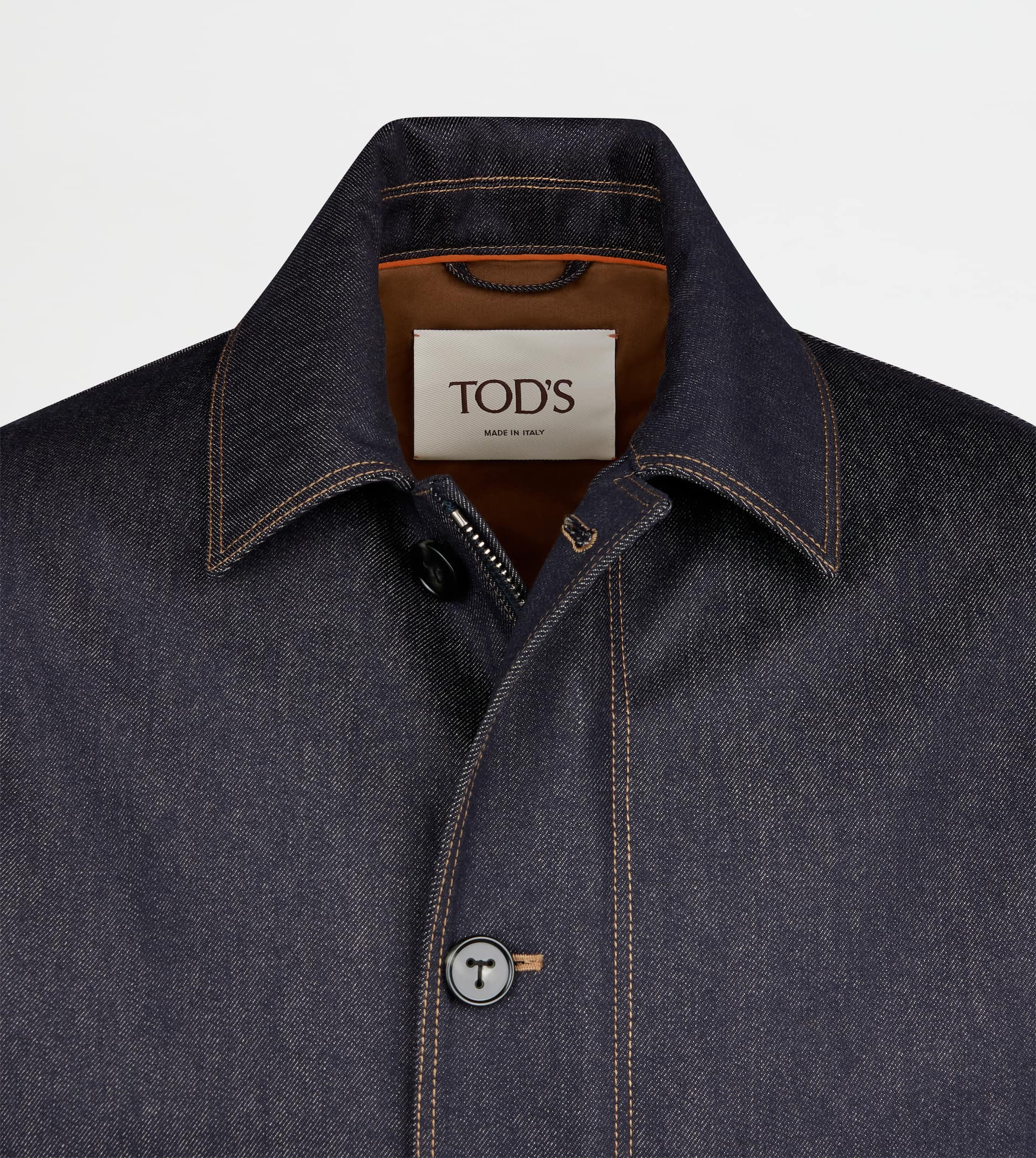 SHORT JACKET IN WOOL DENIM - BLUE - 6