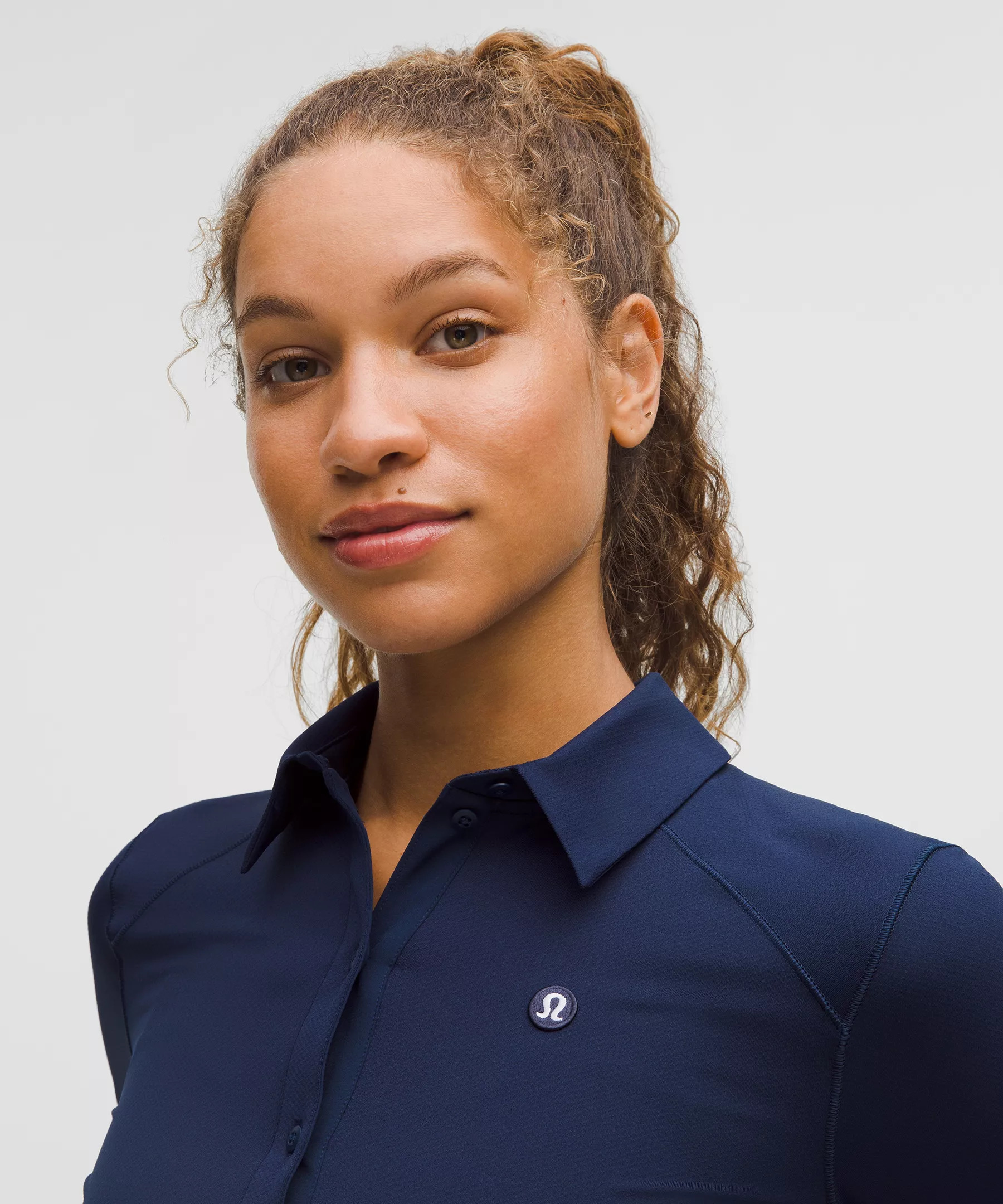 Quick-Dry Long-Sleeve Polo Shirt *Straight Hem - 4