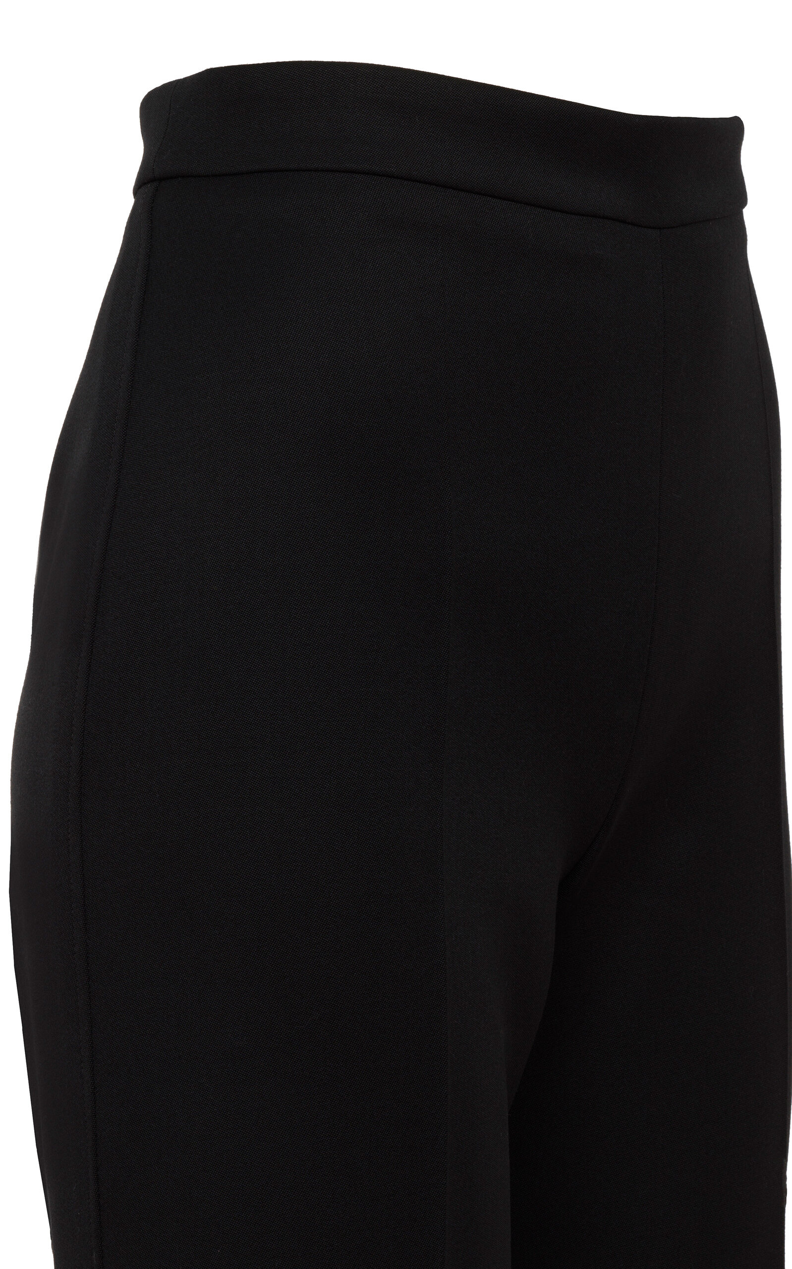 High-Rise Grain De Poudre Wool Wide-Leg Pants black - 6