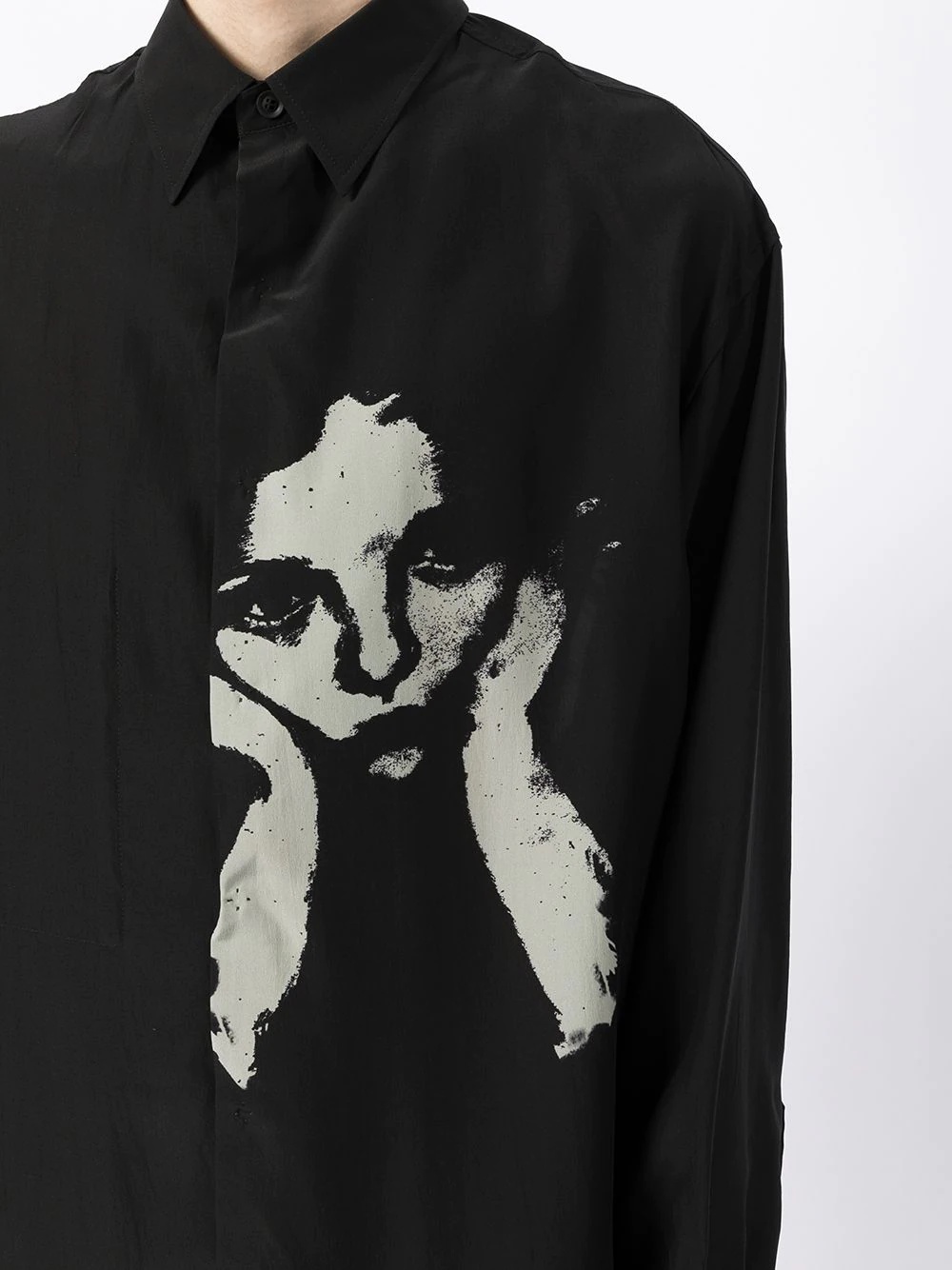 face-print asymmetric shirt - 5