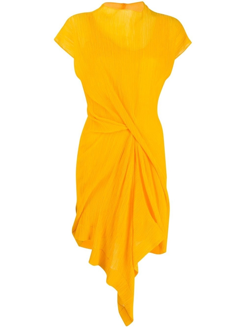 draped front shift dress 1