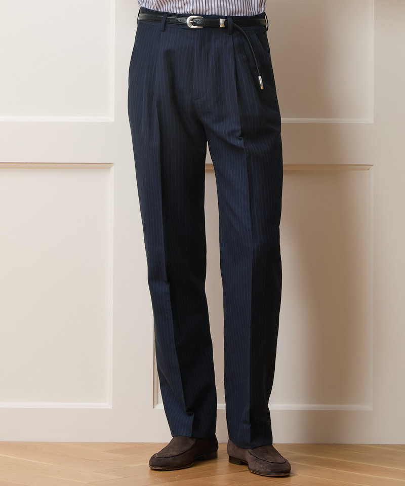 TODD SNYDER Italian Linen-Cotton Pinstripe Wythe Trouser outlook