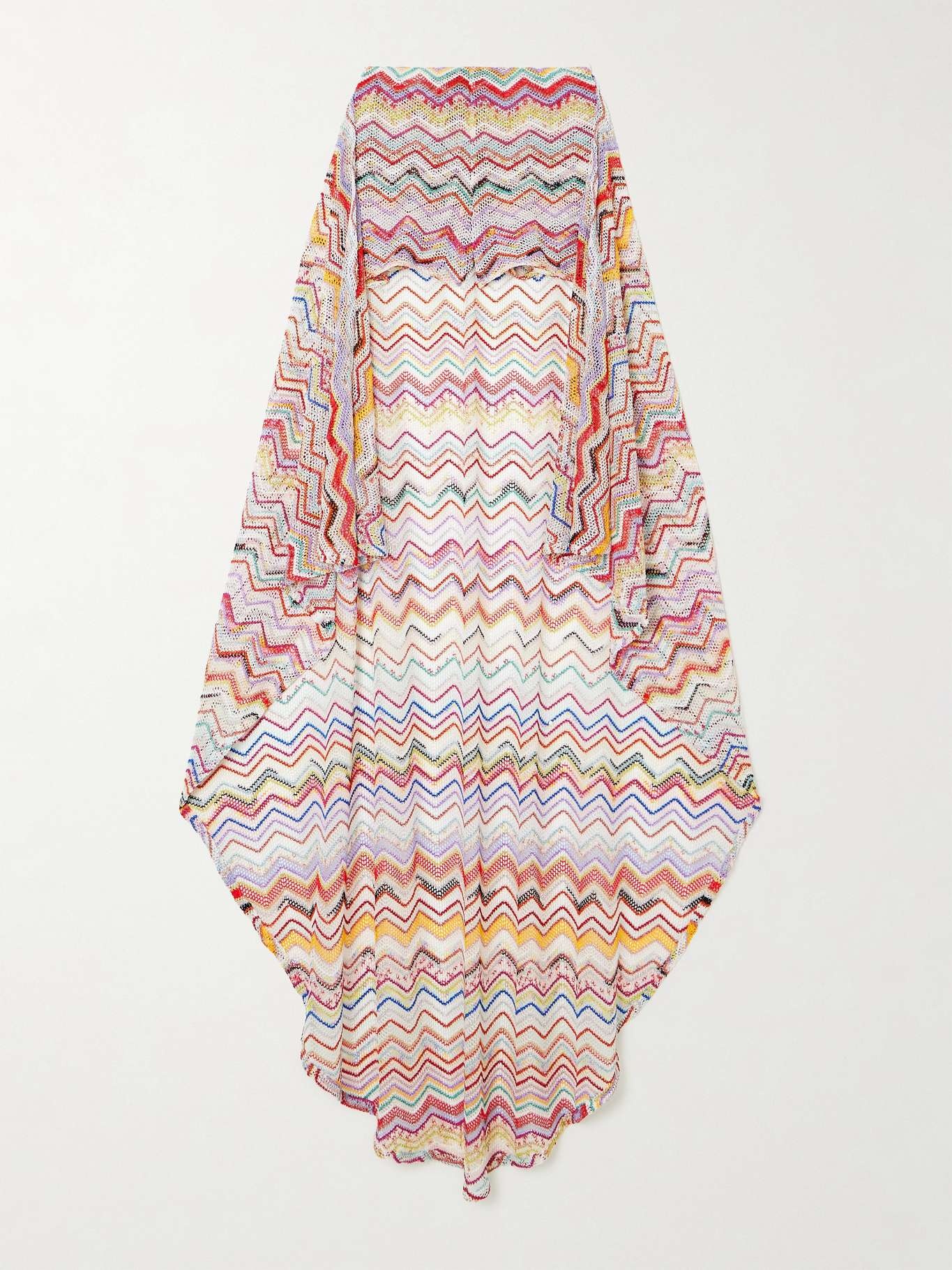Layered striped metallic crochet-knit shorts - 1