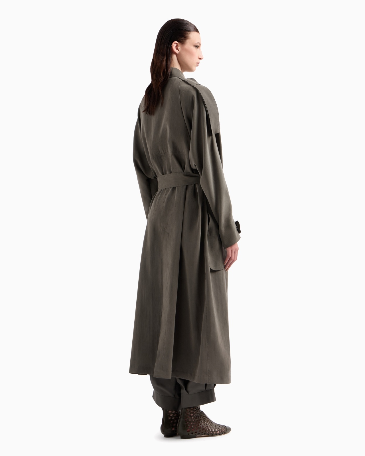 WASHED SILK TRENCH COAT - 3
