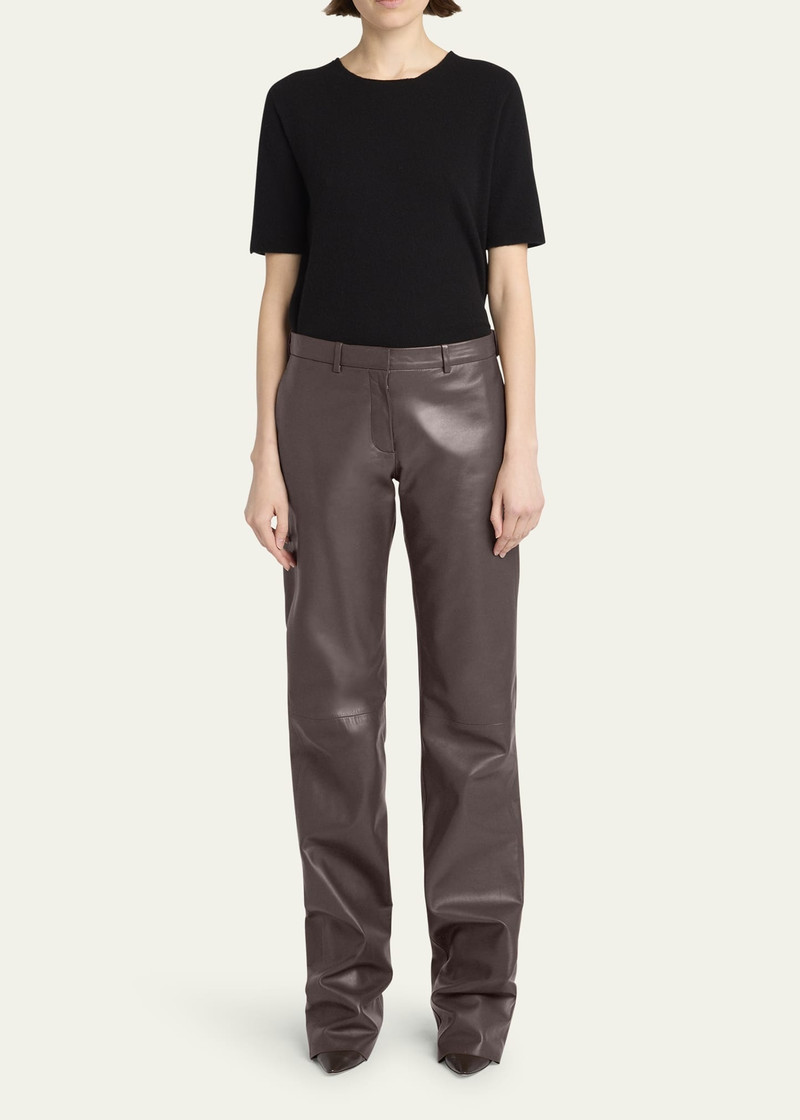 The Row Selviese Straight Leg Leather Pants outlook
