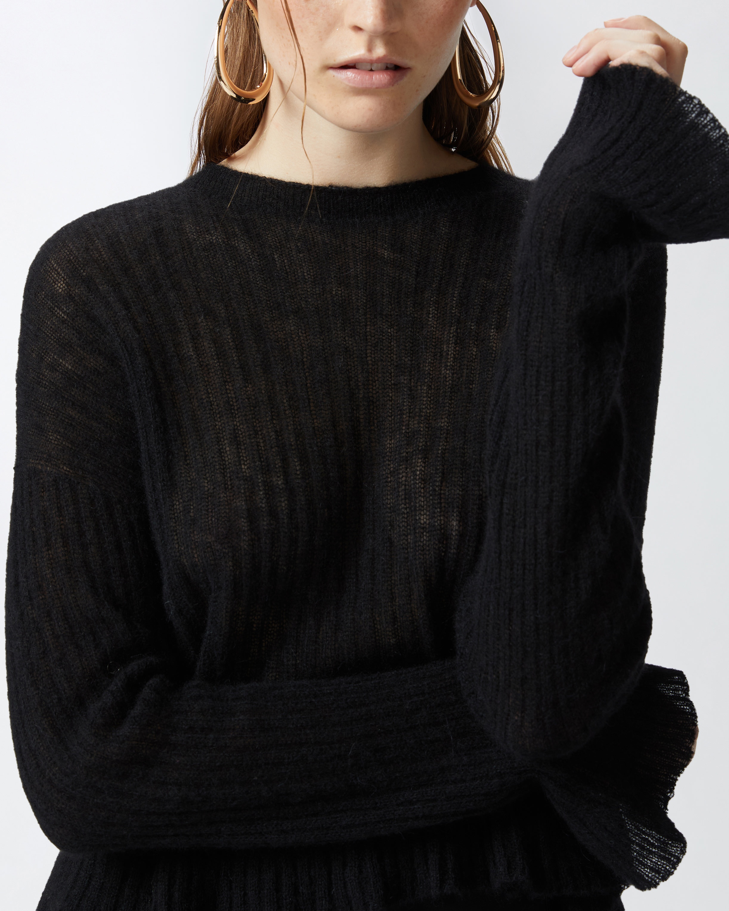 VEIL-LIKE ALPACA AND SILK SWEATER - 5