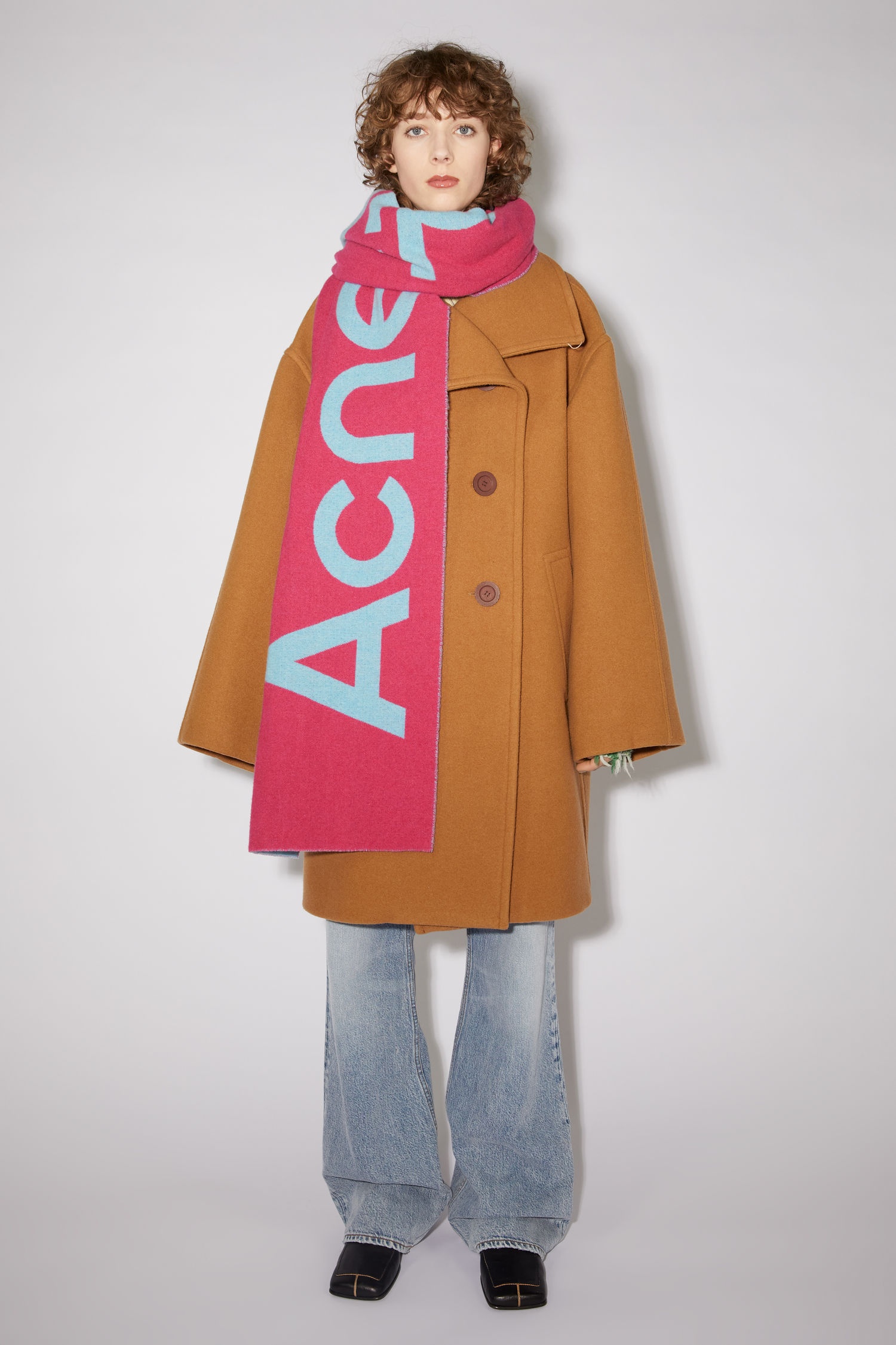 Jacquard logo scarf - Fuchsia pink/blue - 3