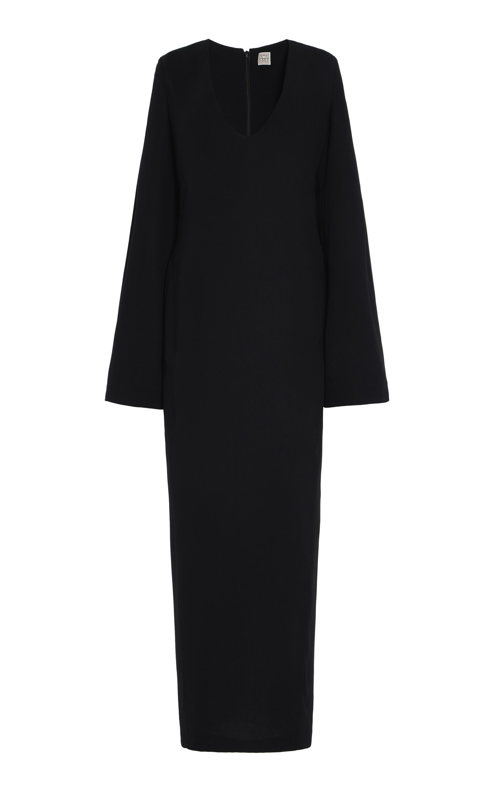 Bell-Sleeve Knit Maxi Dress black - 1