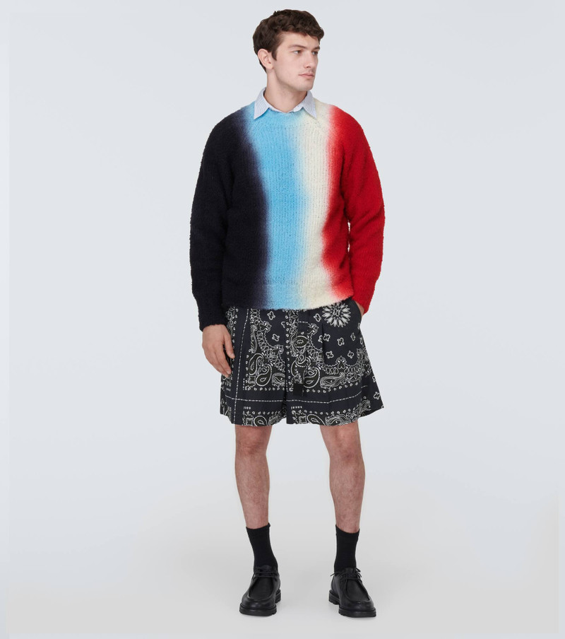 sacai Bandana cotton poplin shorts outlook
